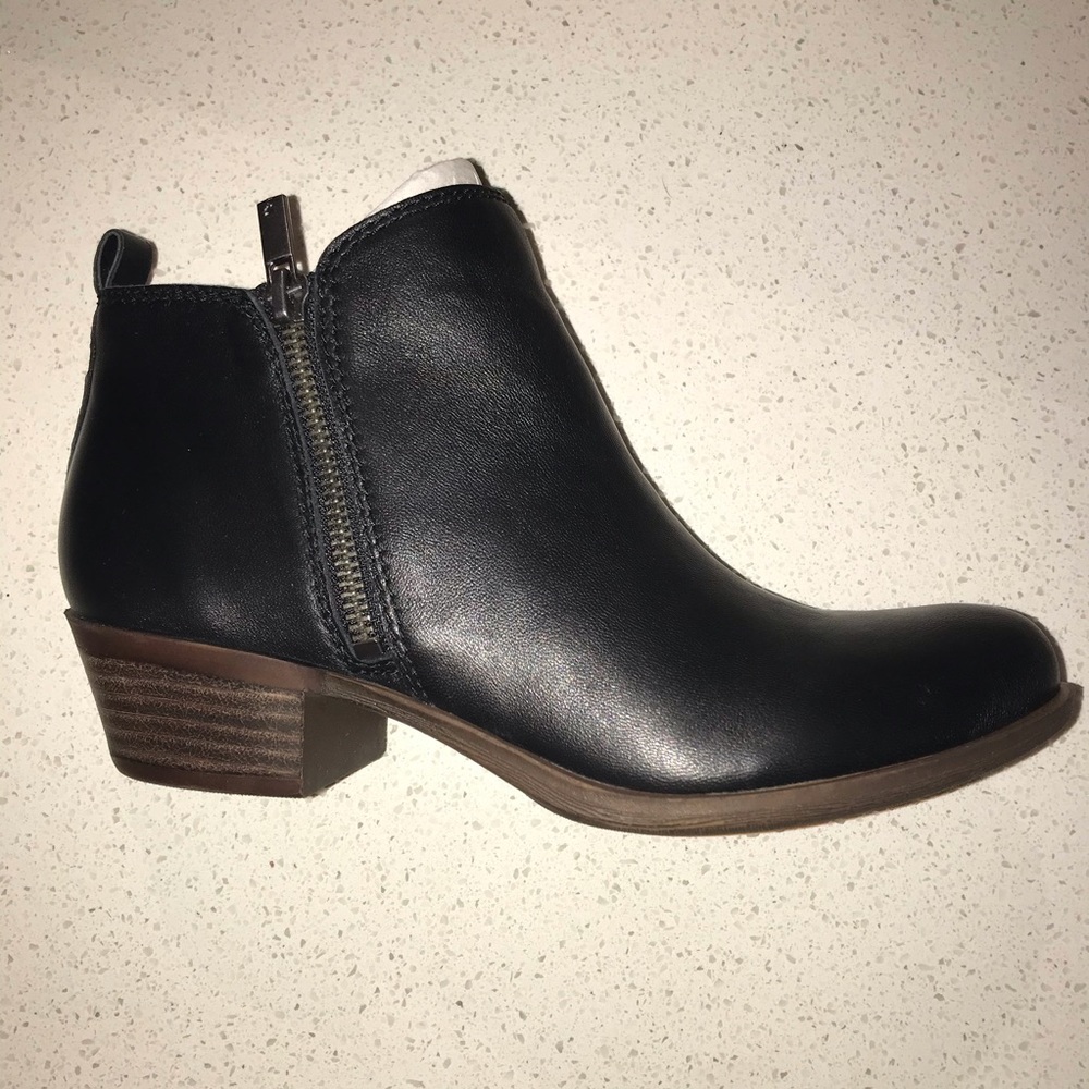 Lucky Brand Black Leather Booties Women’s Size 7